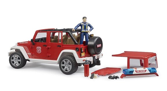 Bruder 02528 Jeep Wrangler Vigili del Fuoco con figurina