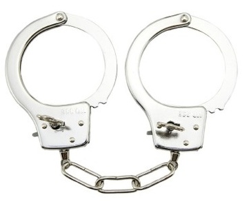 Manette della polizia in metallo 17 cm con chiave