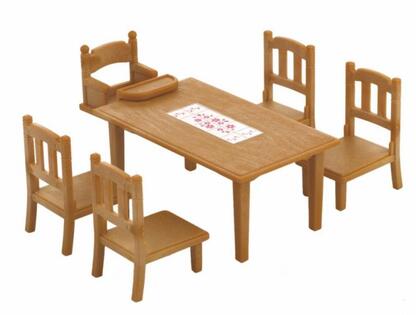 Sylvanian Families Furniture - tavolo da pranzo con sedie