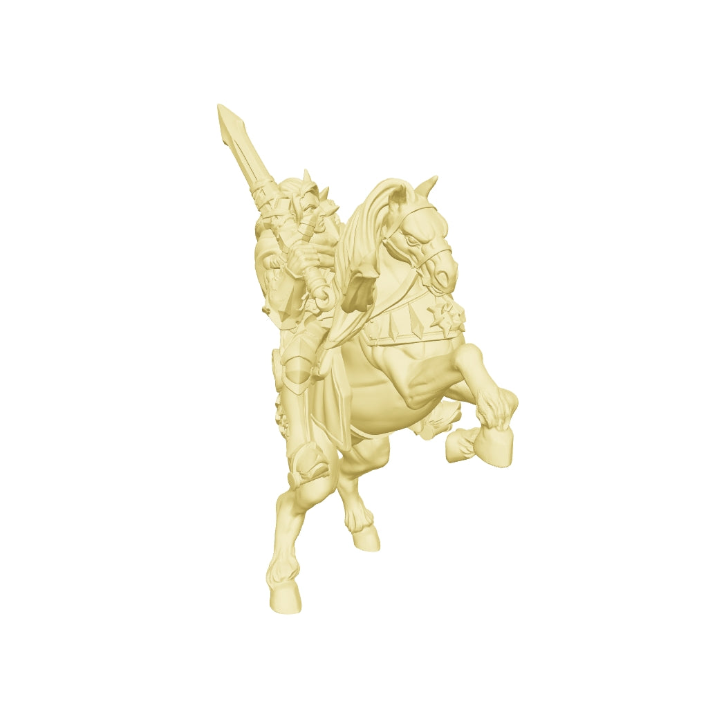 Umano eroe guerriero a cavallo miniatura 3D