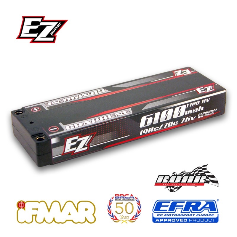 Ezpower Lipo 6100mah ULCG 7,6v 2s 140/70c HV Graphene - 5mm
