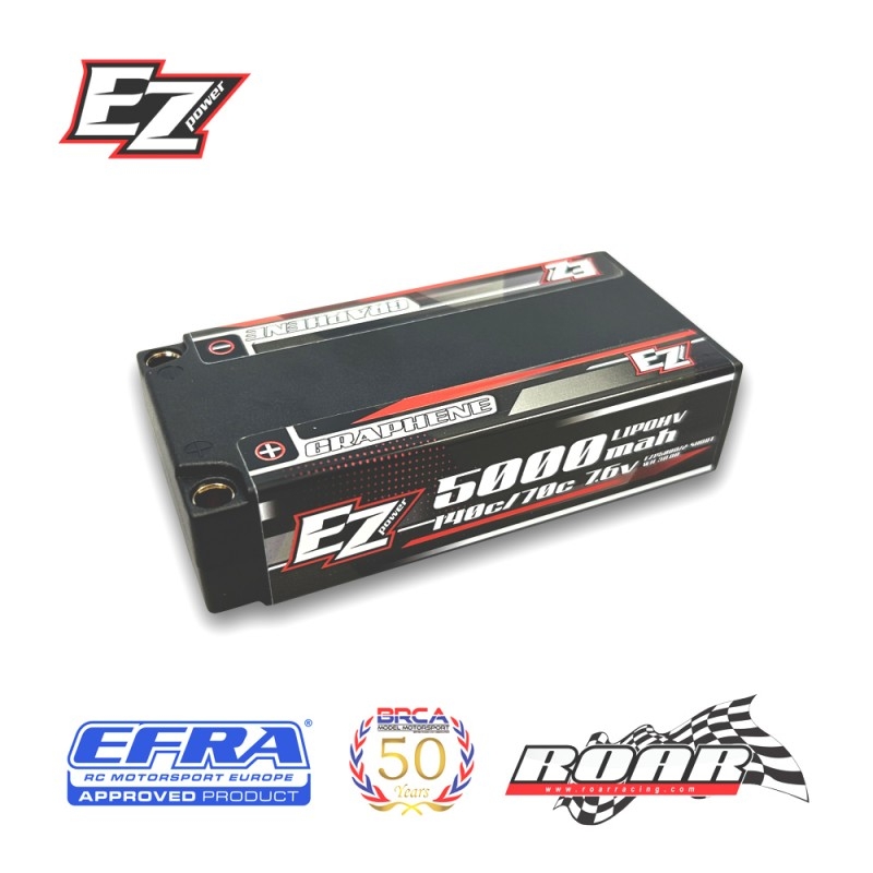 Ezpower Lipo Shorty 5000mah 7,6v 2s 140/70c HV Graphene - 5mm
