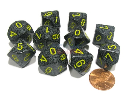 10 d10 Dice Chessex SPECKLED URBAN CAMO 25128 Dadi