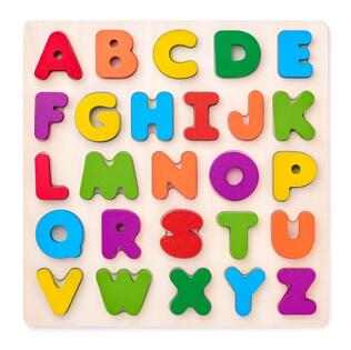 Woody Puzzle ABC-lettere massicce su una tavola