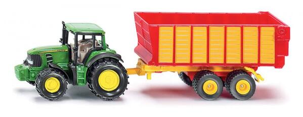 SIKU Blister - John Deere 7530 con rimorchio per insilati