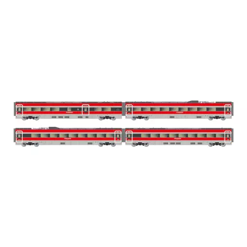 Coffret 4 voitures intermédiaires pour le TGV "Frecciarossa 1000" Iryo - Arnold HN3515 - N 1/160 - FS - EP VI