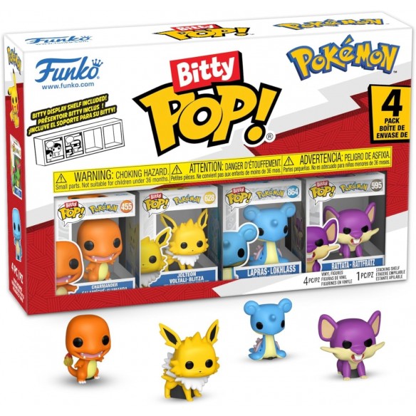 Funko Bitty Pop - Pokémon 4 Pack - Charmander / Jolteon / Lapras / Rattata