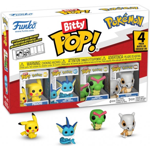 Funko Bitty Pop - Pokémon 4 Pack - Pikachu / Vaporeon / Caterpie / Cubone