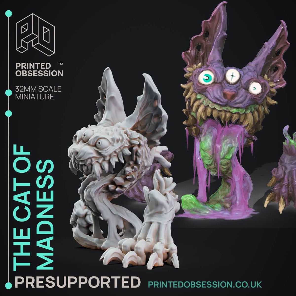 Gatto della follia mostruoso miniatura 3D