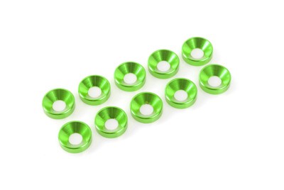 GForce Rondelle coniche M3 in alluminio verdi (x10) GF-0405-031