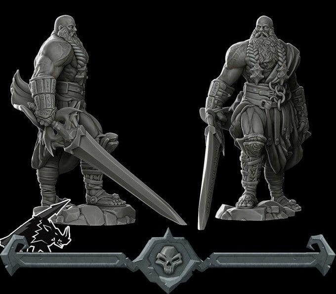 Gigante delle tempeste guerriero nuvole miniatura 3d resina