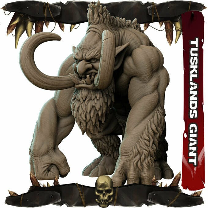 Gigante troll orco antico zanna miniatura 3d resina