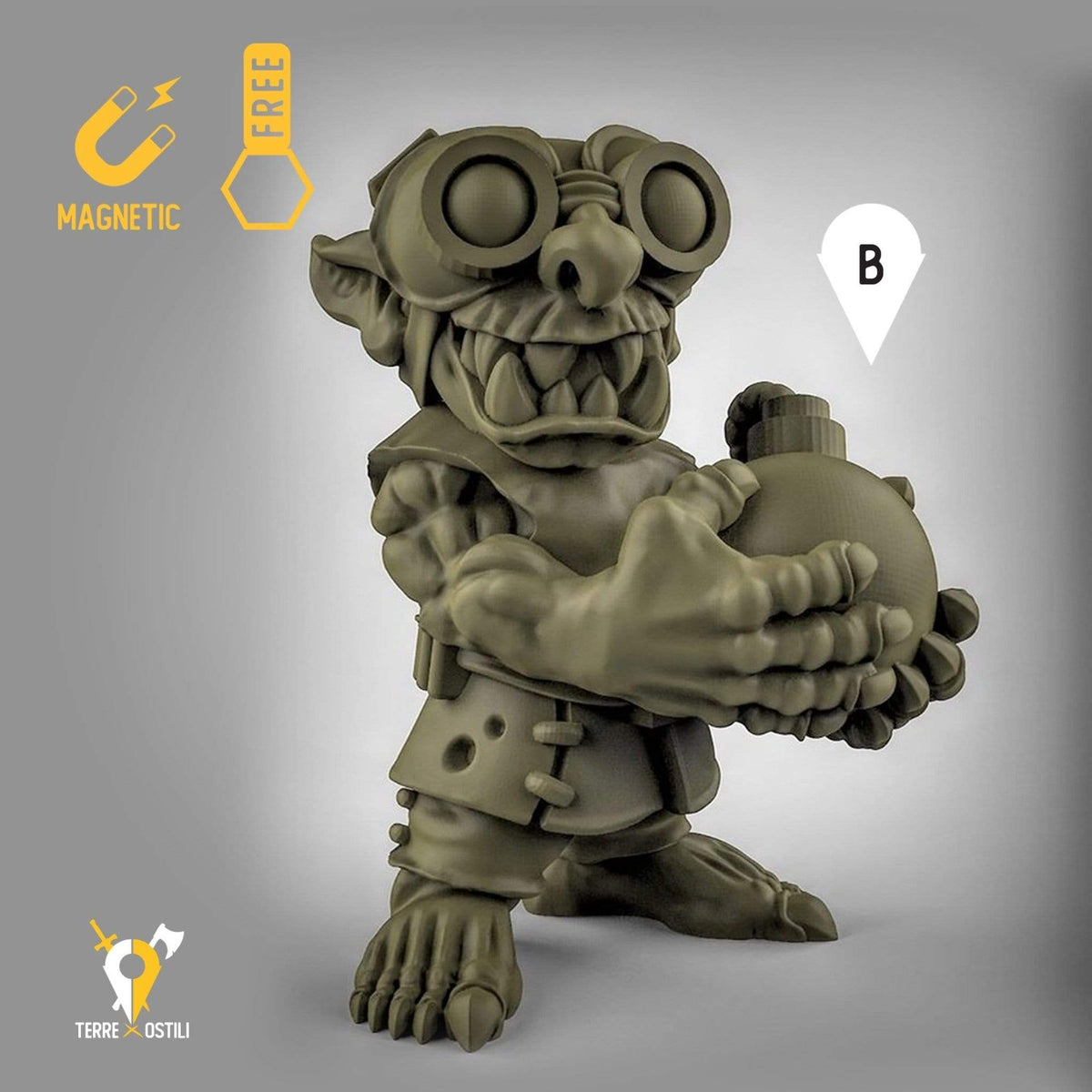 Goblin alchimista bombarolo miniatura