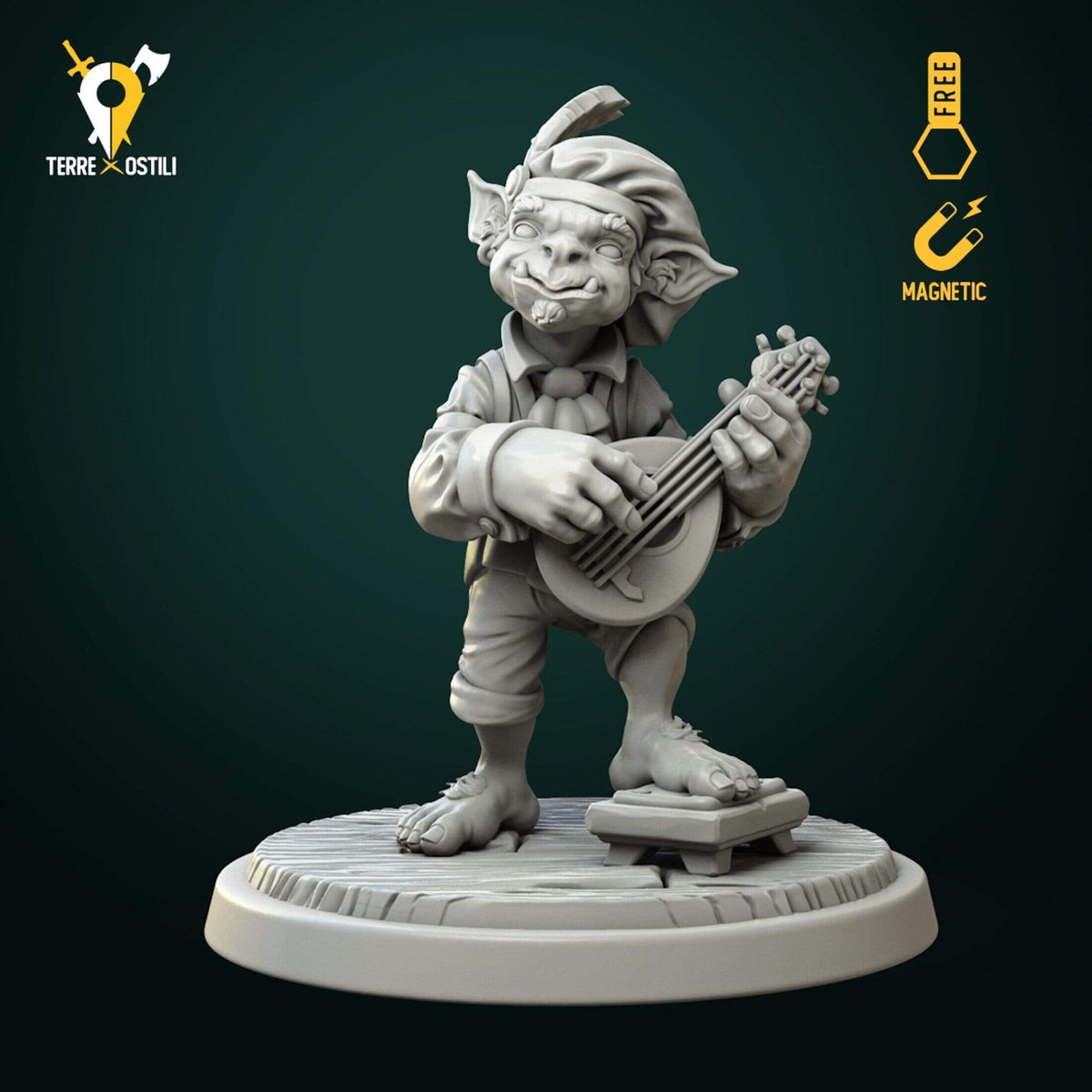 Goblin bardo menestrello miniatura