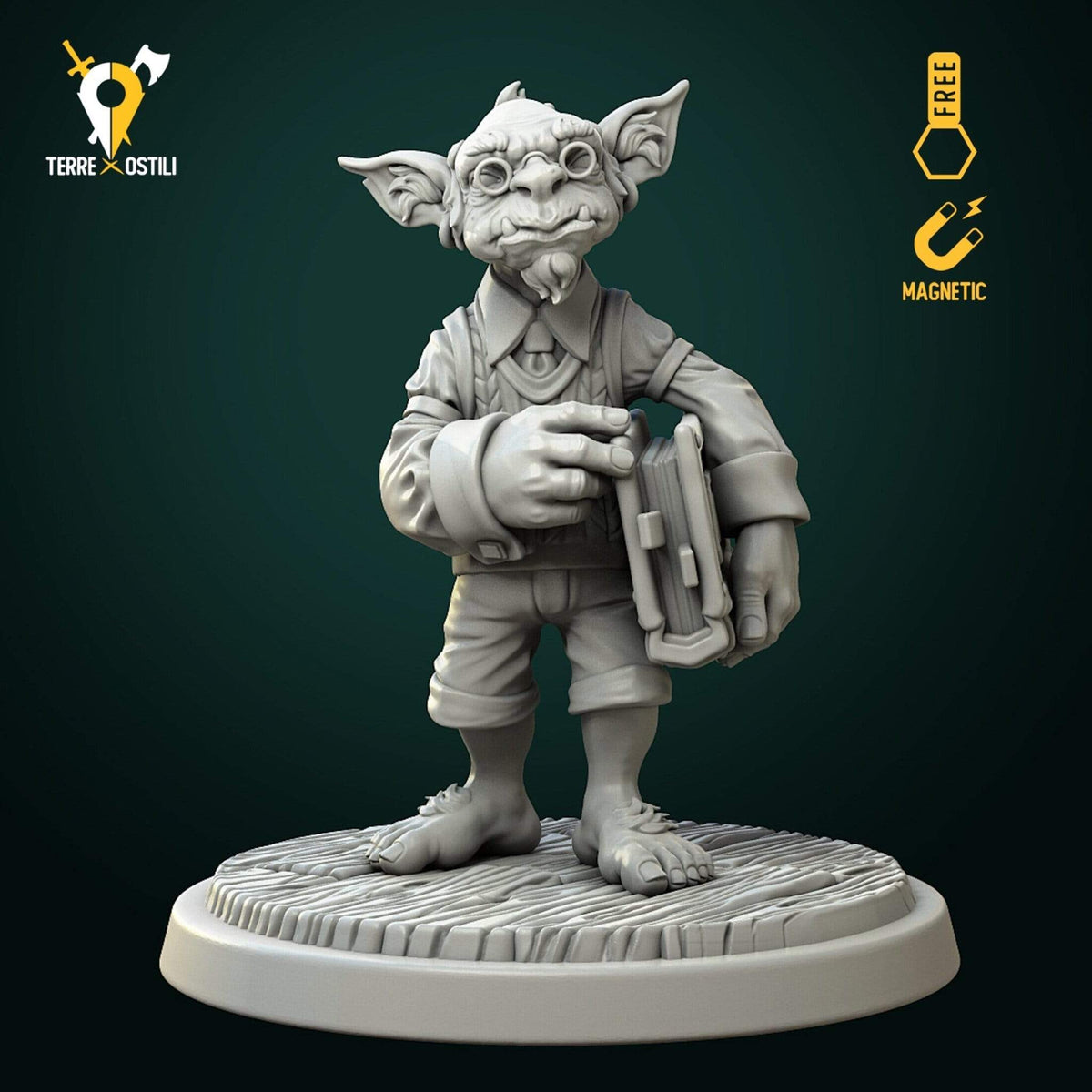 Goblin bibliotecario archivista saggio miniatura