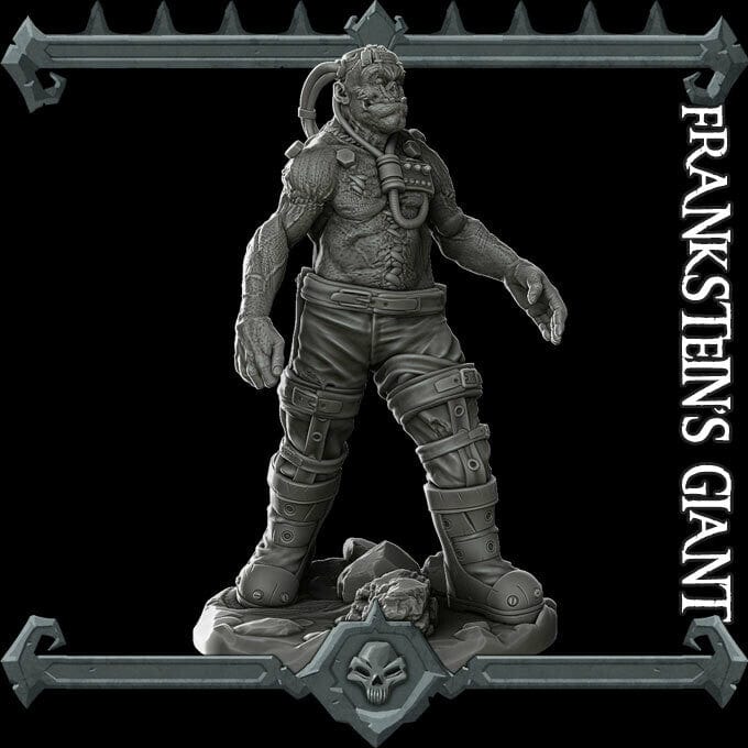 Golem carne gigante Frankenstein zombie miniatura 3D resina