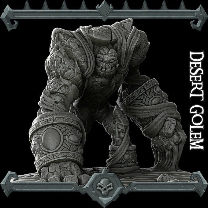 Golem deserto sabbia golem guardiano rune miniatura 3d resina