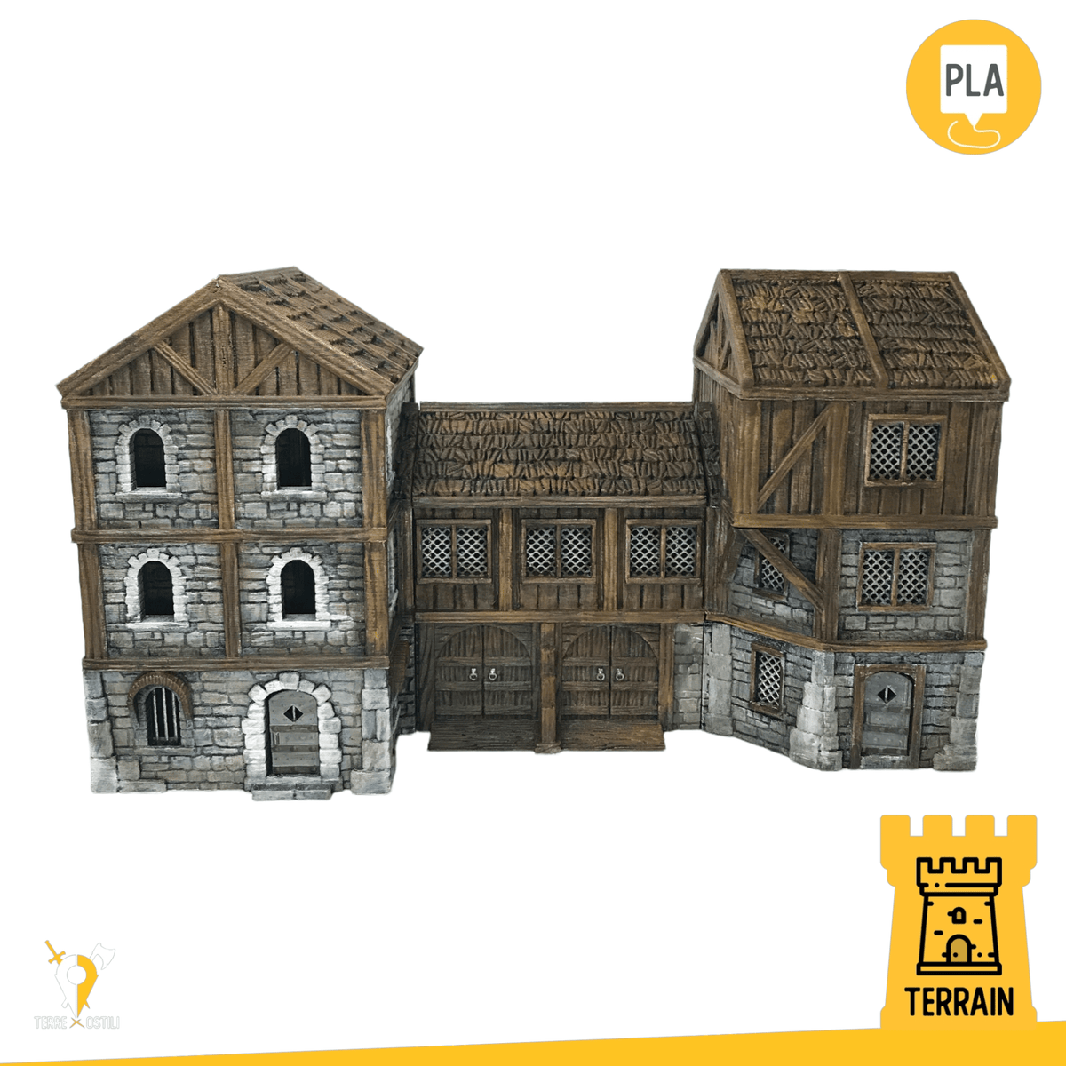 Grande magazzino deposito merci mercato edificio fantasy scenico