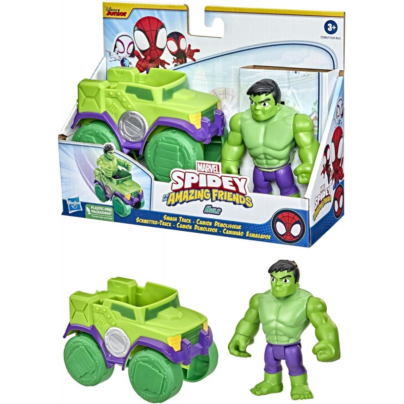 HASBRO - Spidey Hulk con Veicolo - F3989