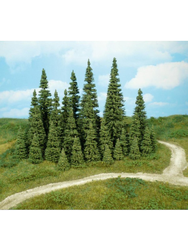HEKI 2151 Confezione di nove abeti (verde scuro) altezza cm. 5-7