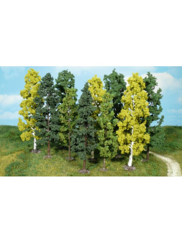 HEKI 1762 Confezione di dieci alberi colore verde chiaro/scuro (cm. 14-18)