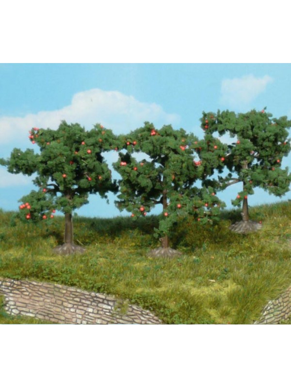 HEKI 1160 Confezione di tre alberi di melo con frutti (altezza cm. 8)