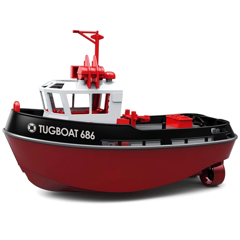 Heng Long Rimorchiatore 1/72 RTR Tug Boat 686 2.4ghz lunghezza 23cm. finitura Nero - [HL3800-B]