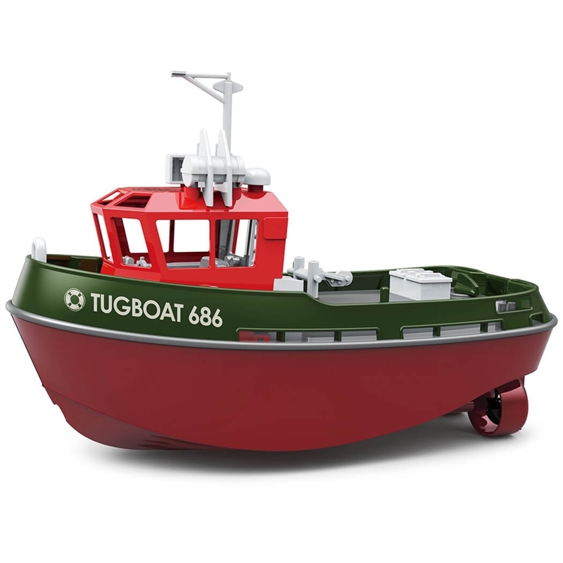 Heng Long Rimorchiatore 1/72 RTR Tug Boat 686 2.4ghz lunghezza 23cm. finitura Verde - [HL3800-G]