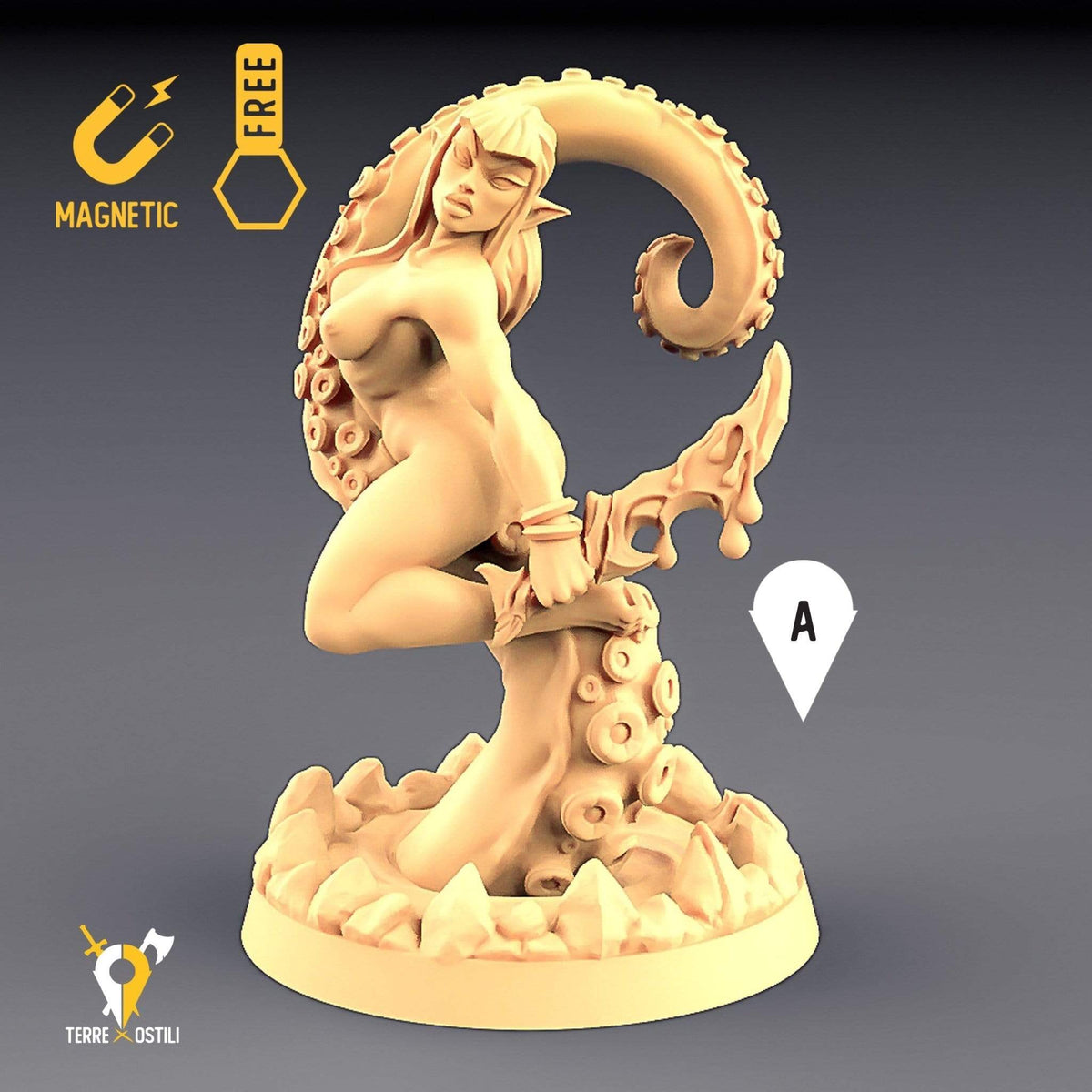 Illithid mind flayer pinup umanoide miniatura 3D