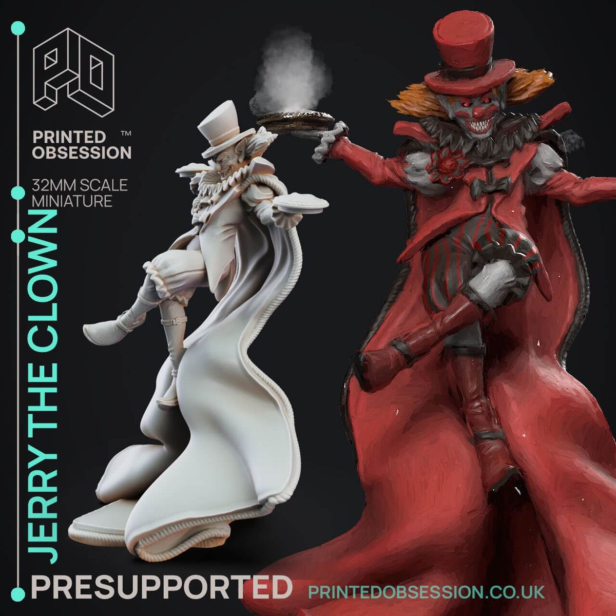 Jerry il clown volante mago stregon horror circo miniatura 3D