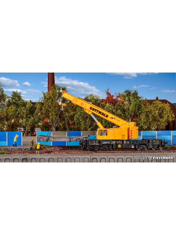 KIBRI 16000 Scala HO Grande grù ferroviaria telescopica Gottwald GS (in kit)