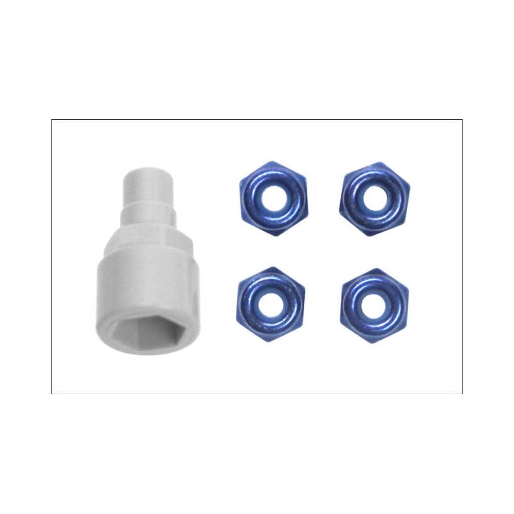 Kyosho Dadi autobloccanti blu (art. MZW13BL)