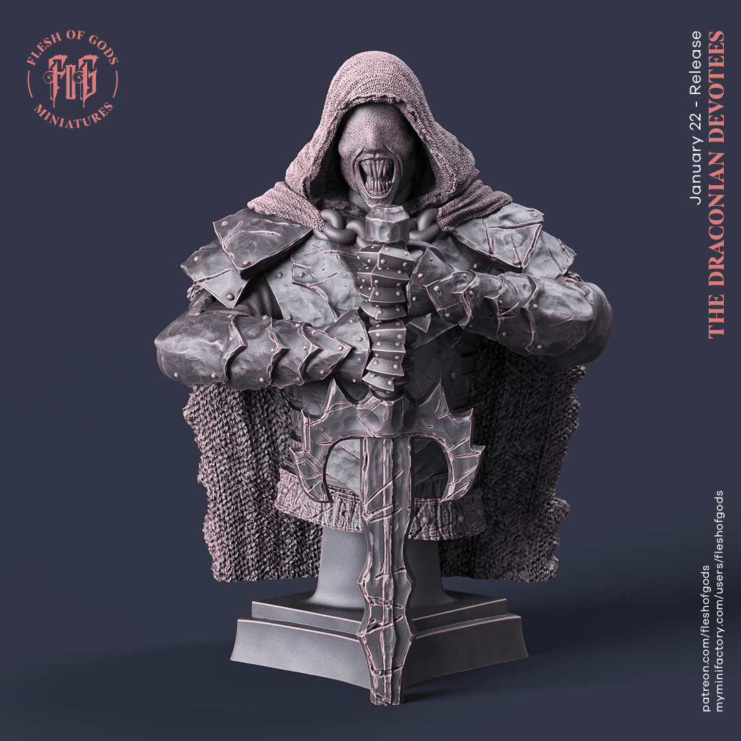 "L'avvizzito" il boia immondo cavaliere dannato busto resina alta qualità miniatura