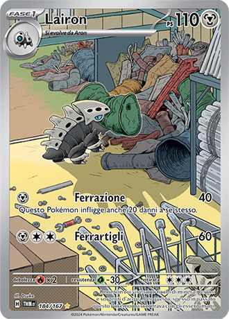 Lairon 184/167 Illustrazione Rara - ITA - Near Mint - Scarlatto e Violetto - Crepuscolo Mascherato - Carta Pokemon