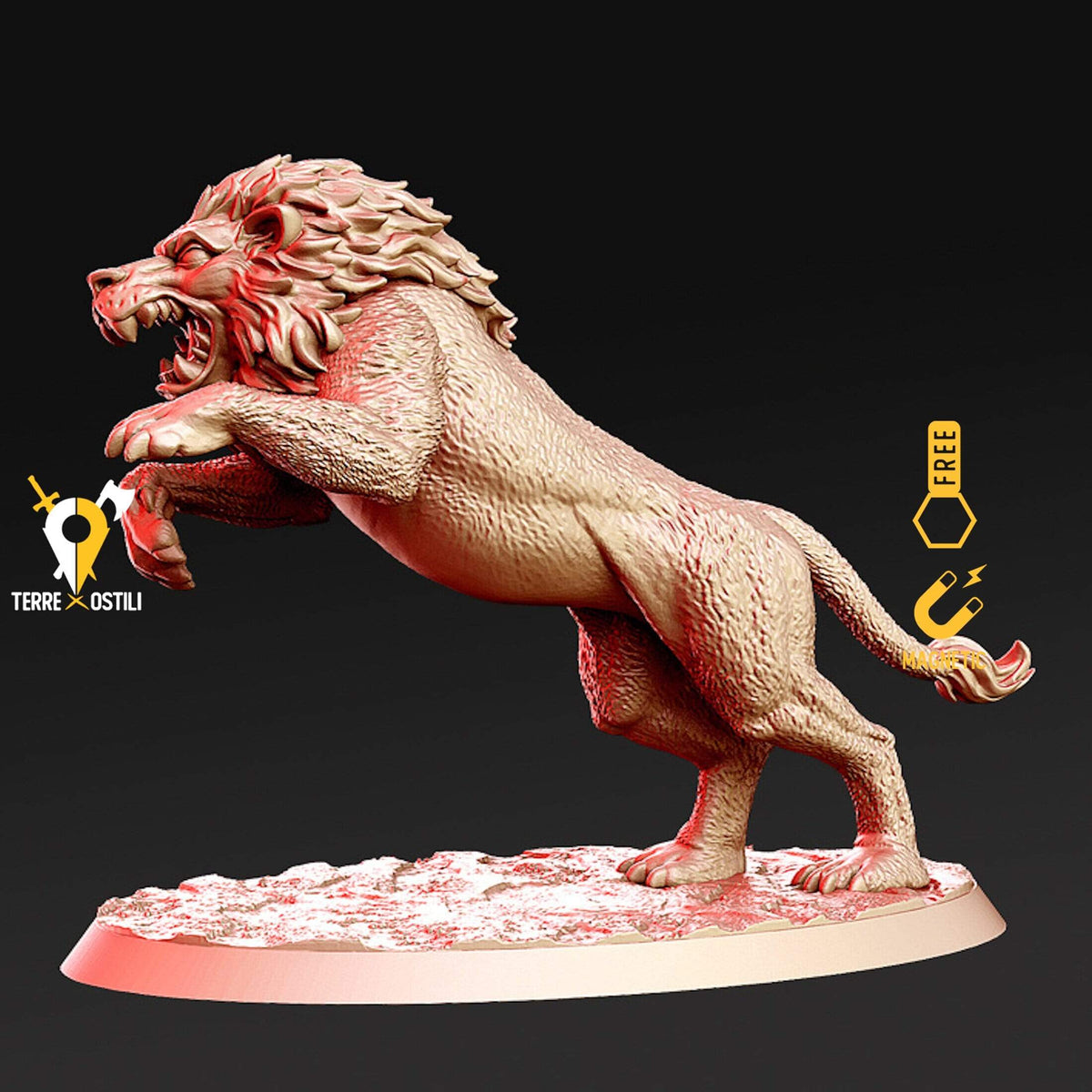 Leone bestia furiosa arena miniatura