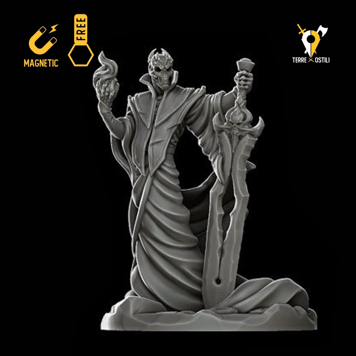 Lich scheletro gigante miniatura