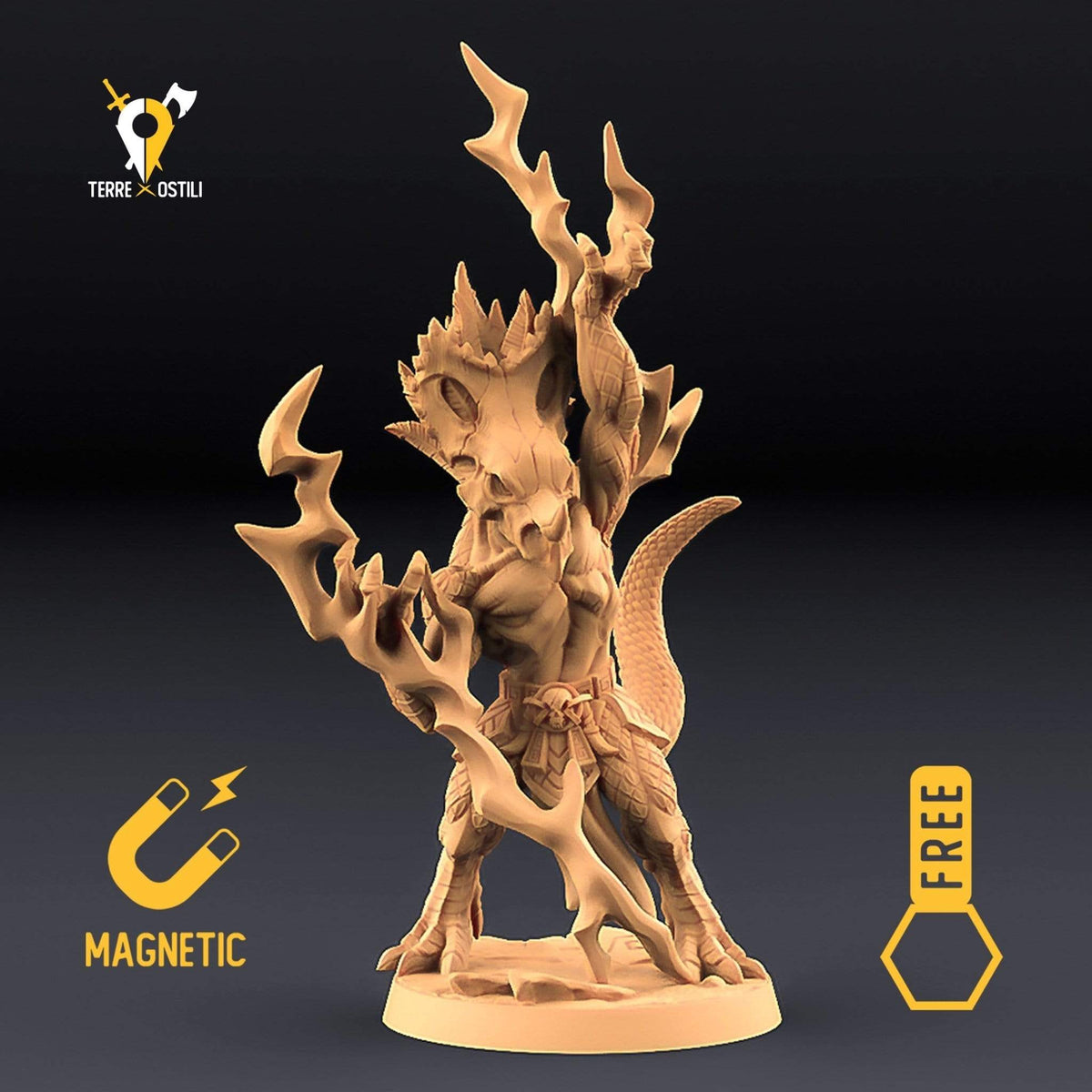 Lucertoloide sciamano stregone umanoide miniatura 3D