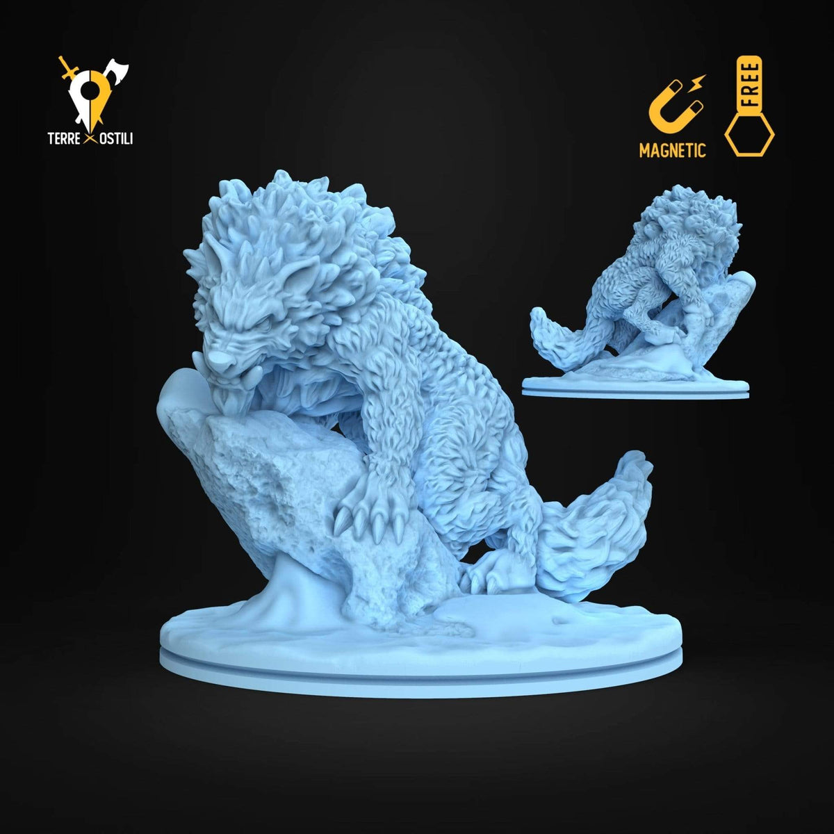 Lupo ghiacci inverno gelo miniatura