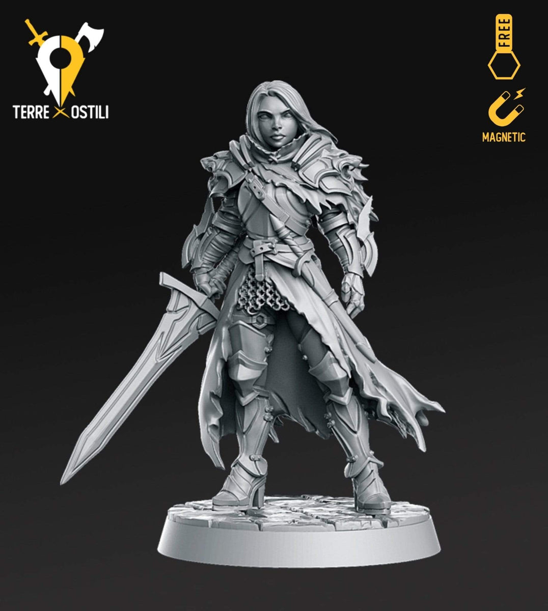 Lydia Umana cavaliere guerriero predatore miniatura 3D