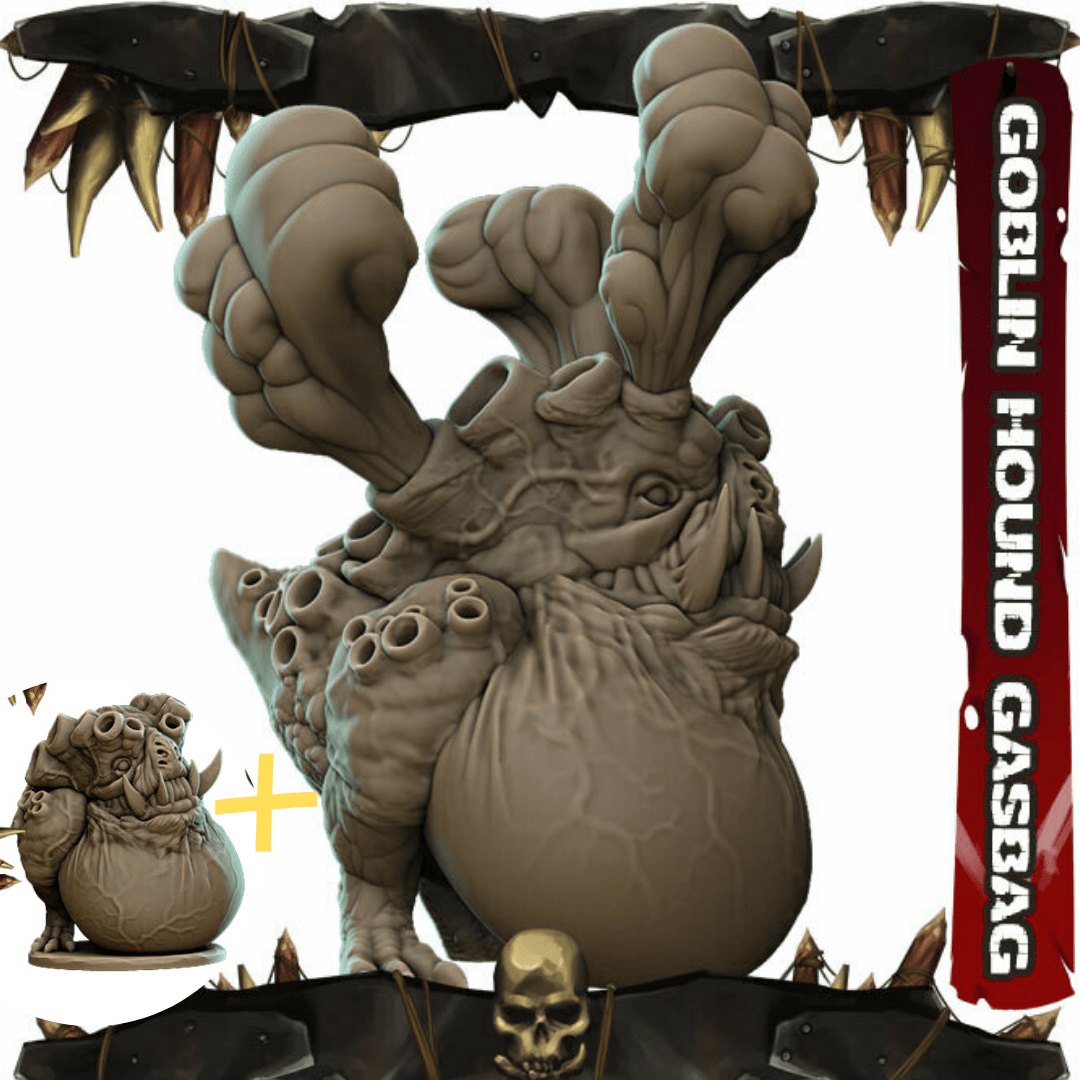 Mastini gas tossico set 2 miniature, guerra mastino cacciatore di goblin miniatura 3d resina