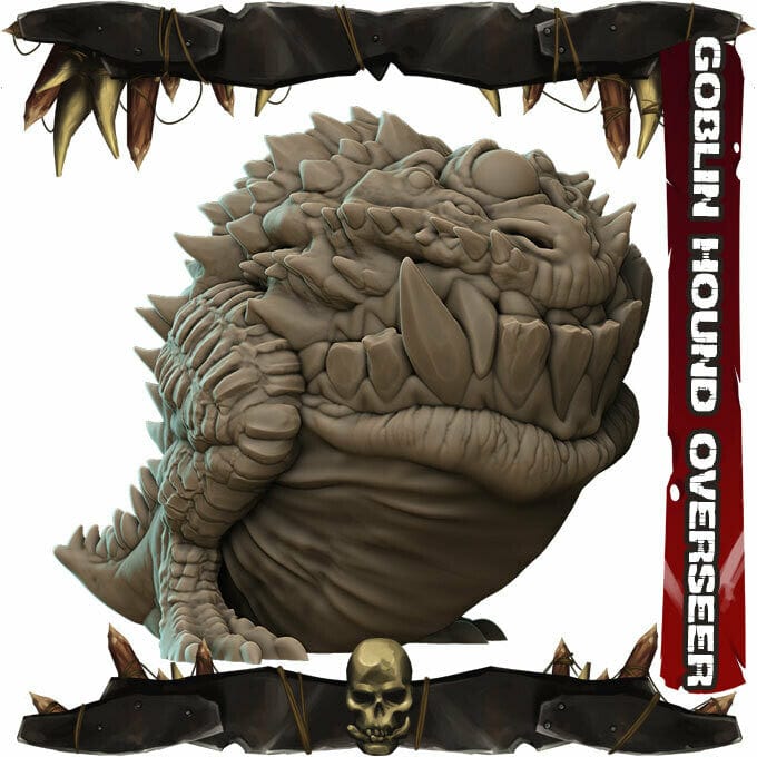 Mastino mostro cacciatore di goblin miniatura 3d resina