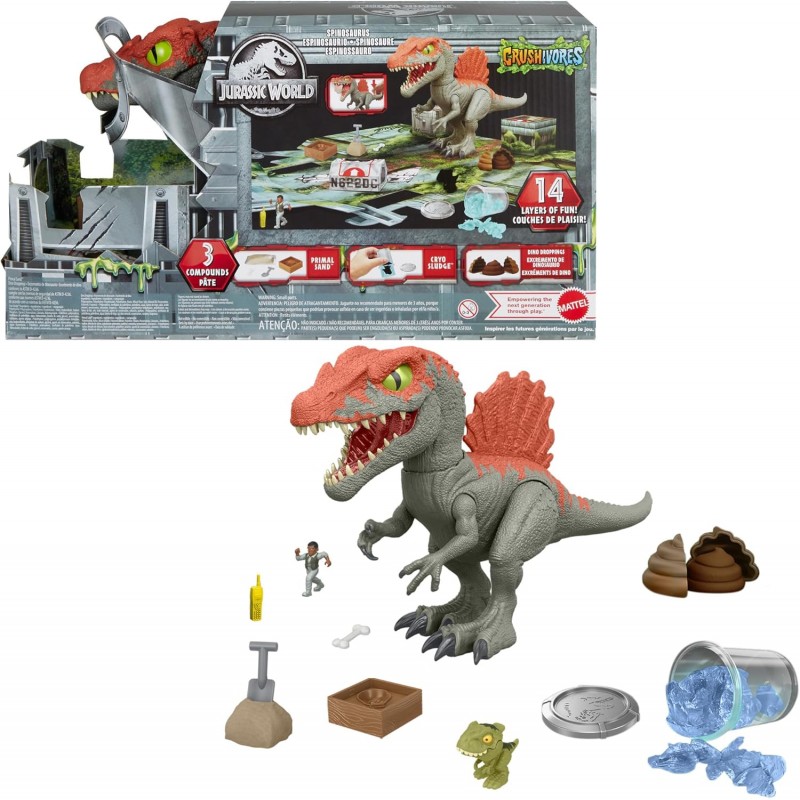 MATTEL - Jurassic World Spinosauro Distruggi Gabbie - HTP71