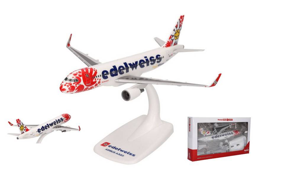 MODELLINO IN SCALA COMPATIBILE CON AIRBUS A320 EDELWEISS "HELP ALLIANCE" 1:200 HERPA HP613712