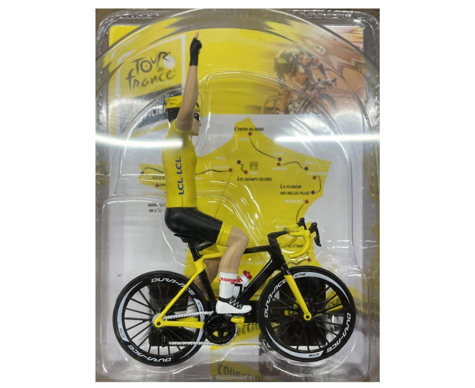 MODELLINO IN SCALA COMPATIBILE CON BICYCLE WINNER TOUR DE FRANCE 2023 YELLOW SHIRT 1:18 SOLIDO SL1809901