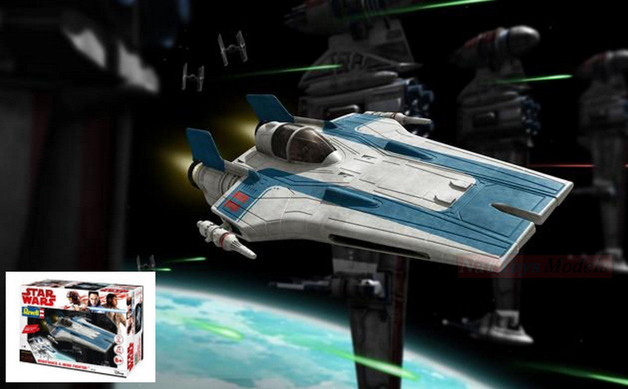 MODELLINO IN SCALA COMPATIBILE CON STAR WARS RESISTANCE A-WING FIGHTER BLUE KIT 1:44 REVELL RV06762