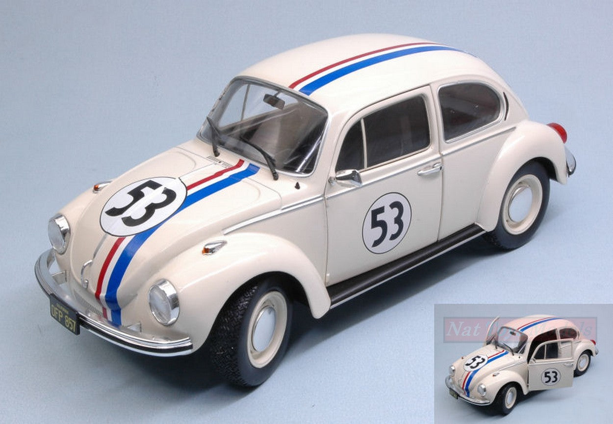 MODELLINO IN SCALA COMPATIBILE CON VW BEETLE HERBIE UN MAGGIOLINO TUTTO MATTO 1:18 SOLIDO SL1800505""