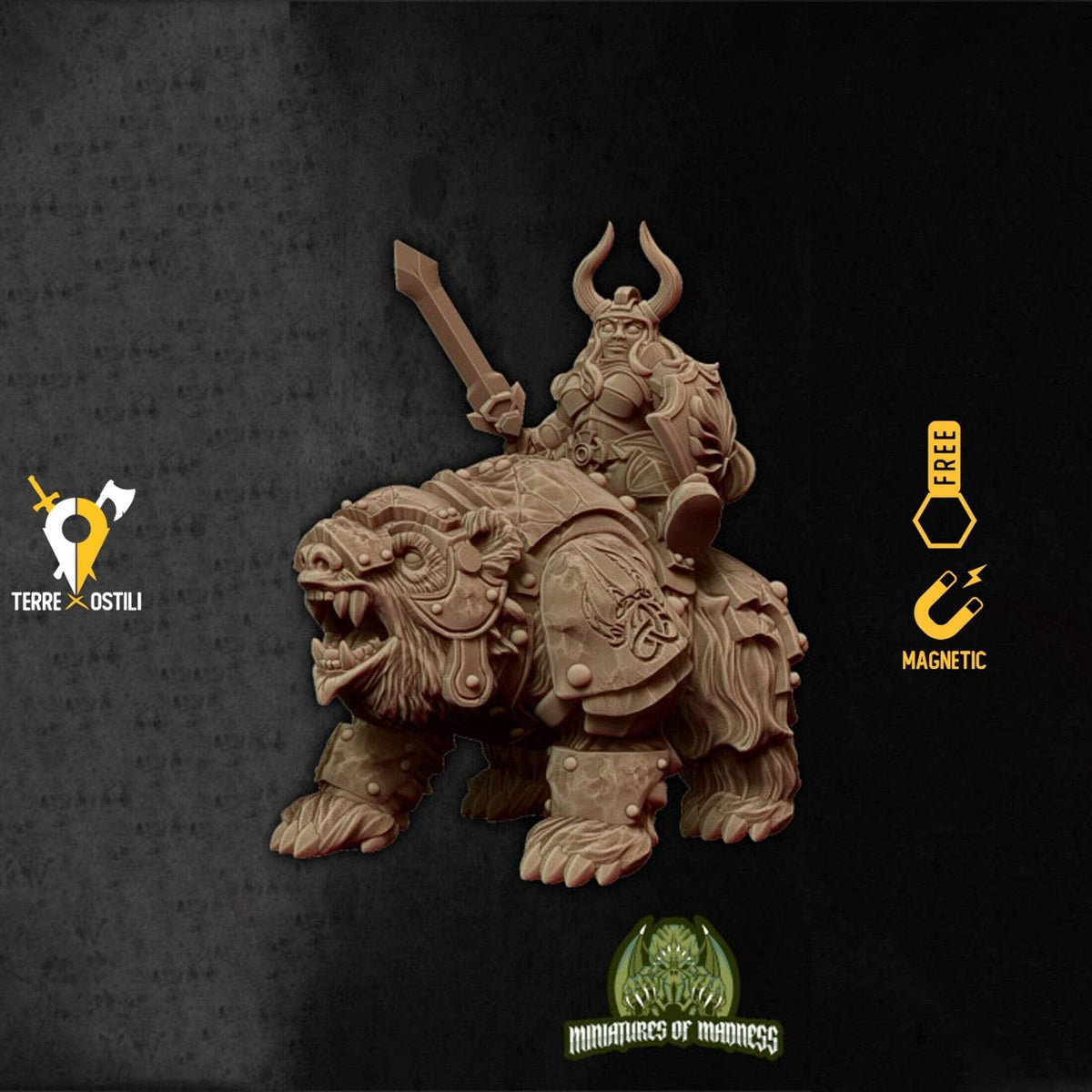 Nana regina su grizzly orso cavalcatura  miniatura