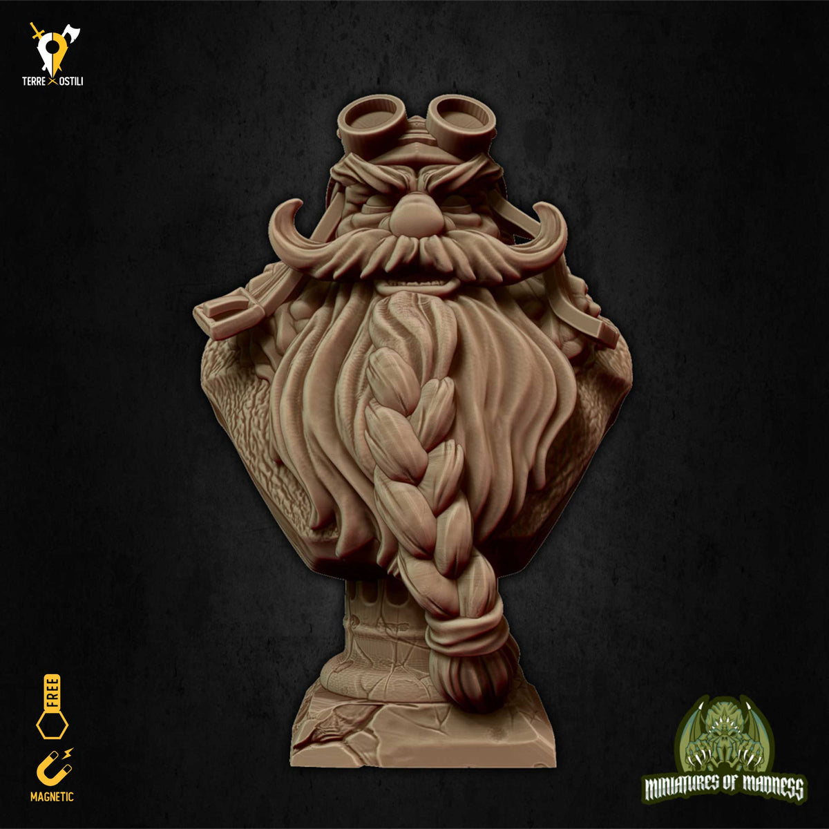 Nano artefice aviatore busto resina alta qualità miniatura