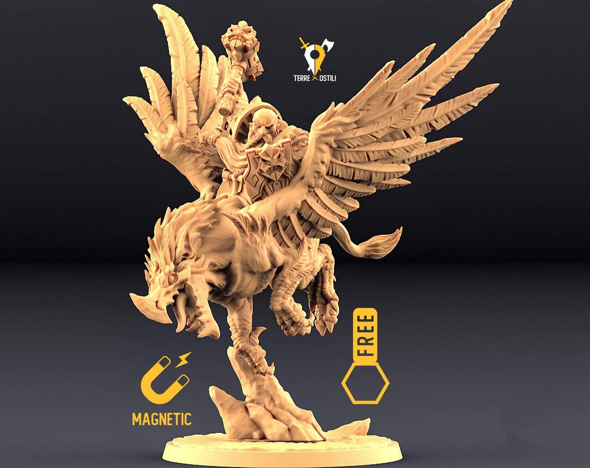 Nano cavaliere grifone umanoide cavalcatura  miniatura 3D