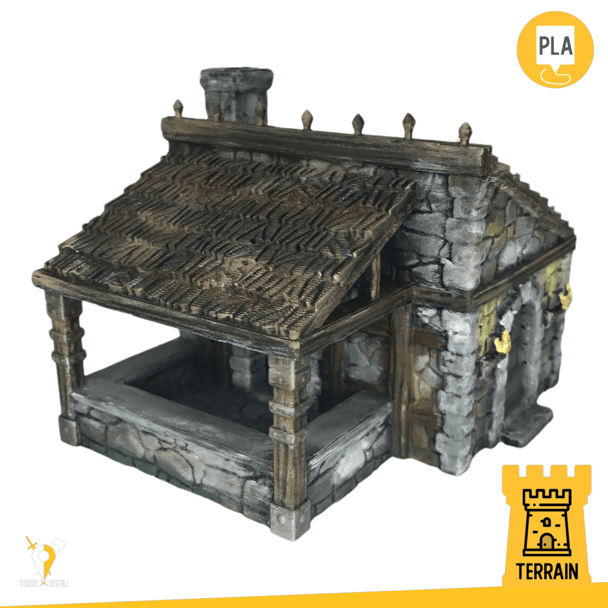 Negozio mercato artigiano venditore oggetti magici fantasy scenico